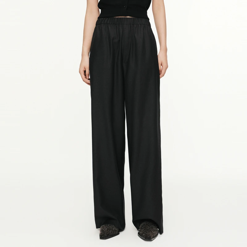 JNBY/江南布衣春秋阔腿休闲裤斜纹羊毛阔腿长裤宽松休闲5O9E10490