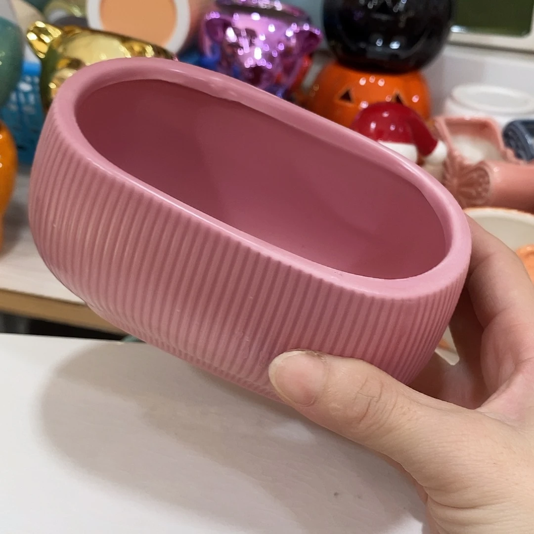 摆件陶盆有孔 瑕疵介意勿拍