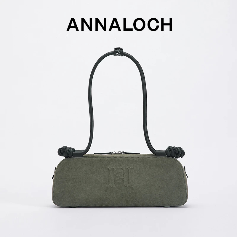 ANNALOCH再生麂皮系列腊肠包巴黎单肩新款时尚潮流户外简约手提
