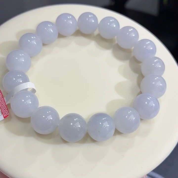 翡翠未镶嵌手链冰胶浅紫卡12