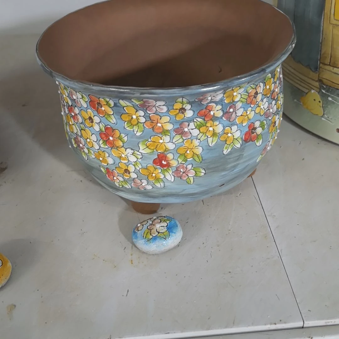红泥花盆景德镇花盆