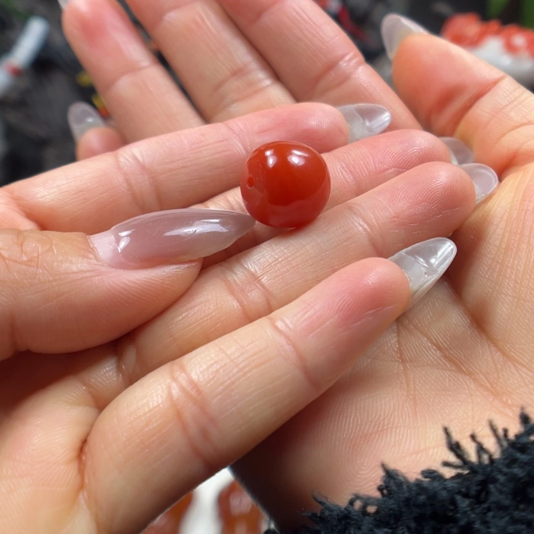 和***下南红玛瑙未镶嵌老型单珠