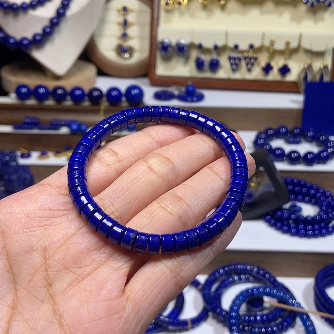 那***衫未镶嵌青金石单圈药片手串6.5mm
