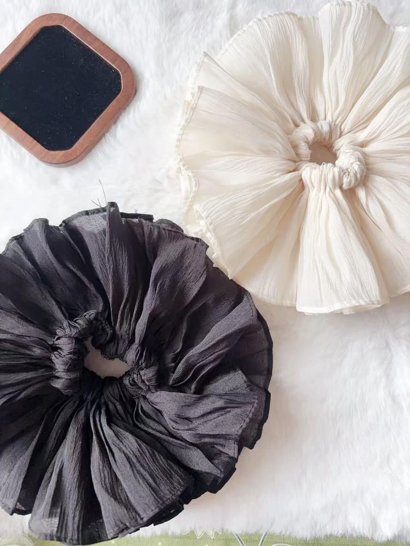 简约百褶ins发圈A555