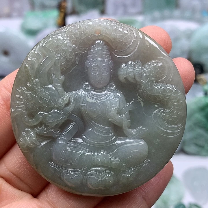 翡翠未镶嵌颈饰玉龙观音福利