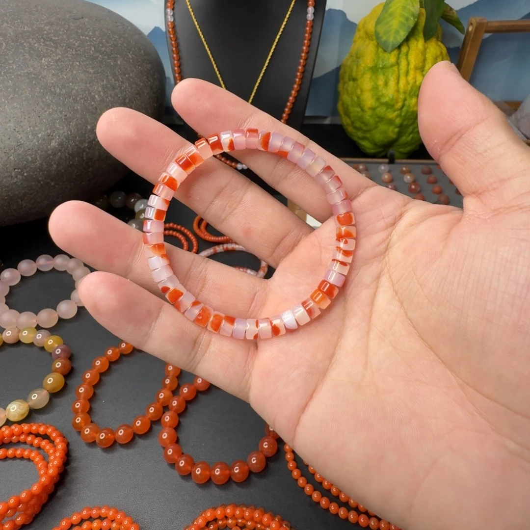 南红玛瑙未镶嵌单圈卡6冰飘