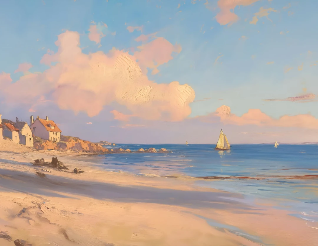 治愈系【日出东升】客厅卧室挂画桌面摆台中古法式现代美式复古挂画