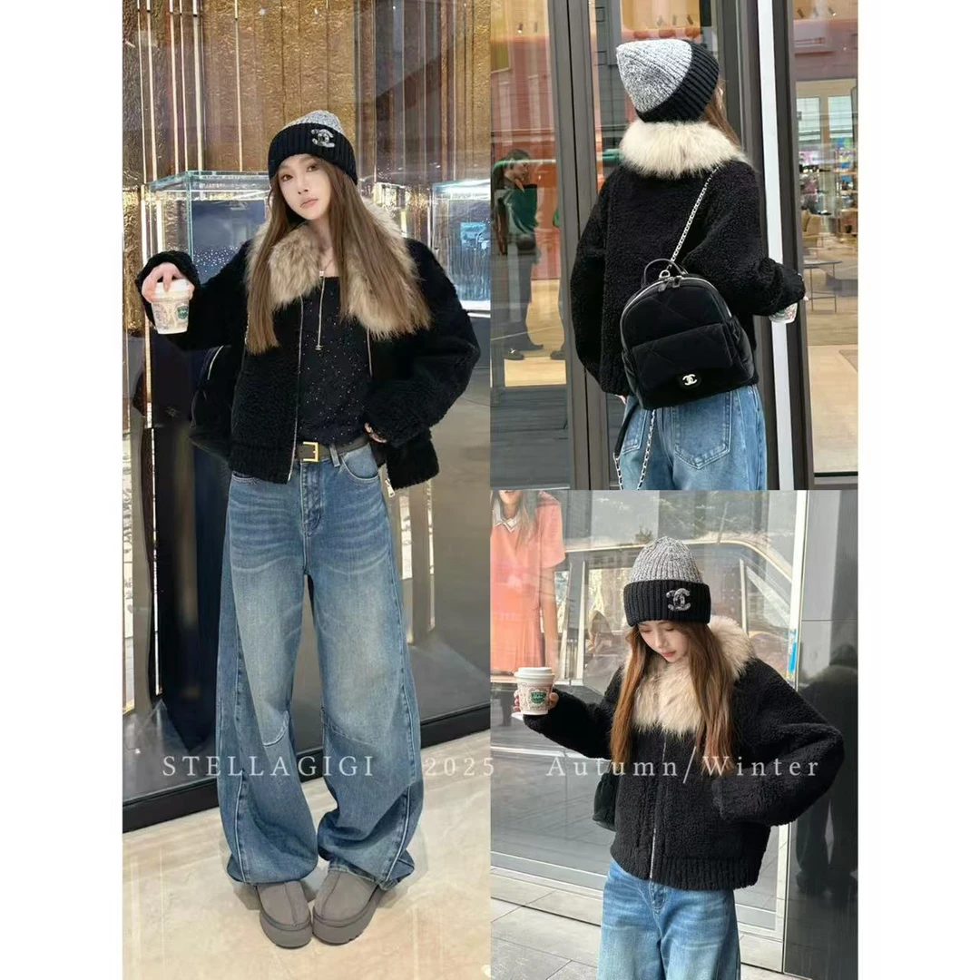 SG / 杨依姗 AW雪境漫游 狐狸毛领颗粒羊毛保暖外套WT-20252525