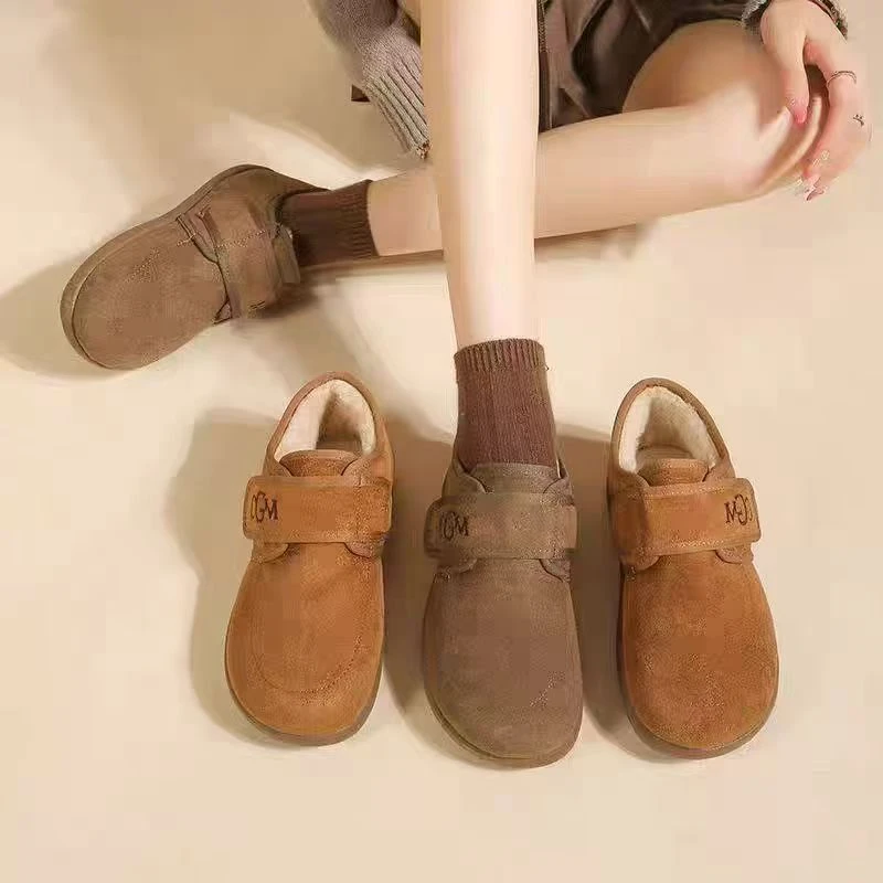 极简风雪地靴休闲风潮流风棉鞋棉靴加绒/毛靴秋冬保暖加厚冬季