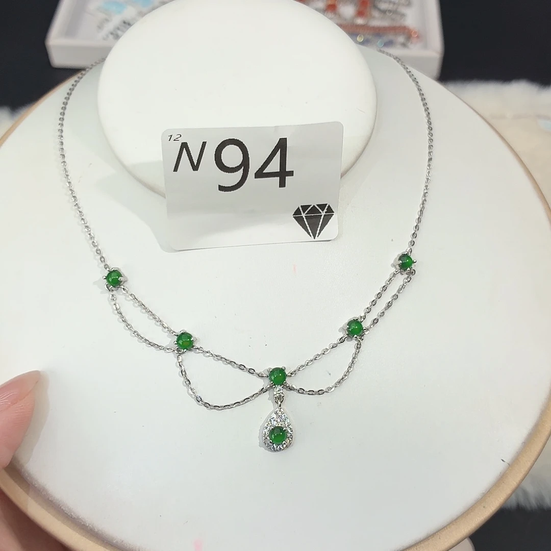 翡翠银S925镶嵌颈饰