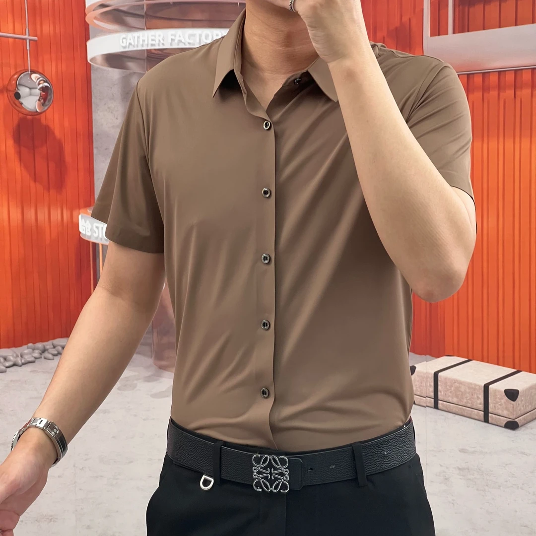 【大公道实体】夏季新款时尚休闲百搭男士修身衬衫8366