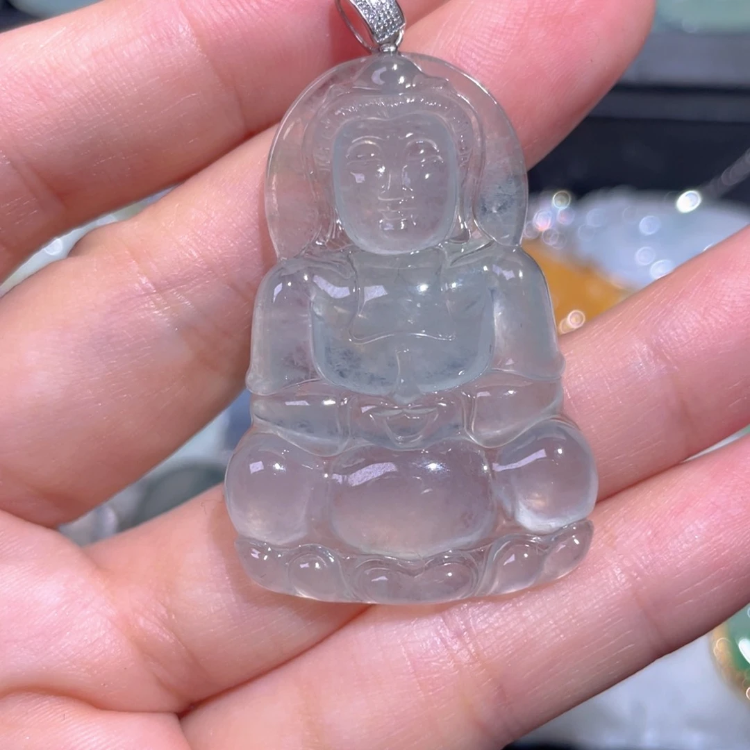 颈饰18K金镶嵌翡翠翡翠