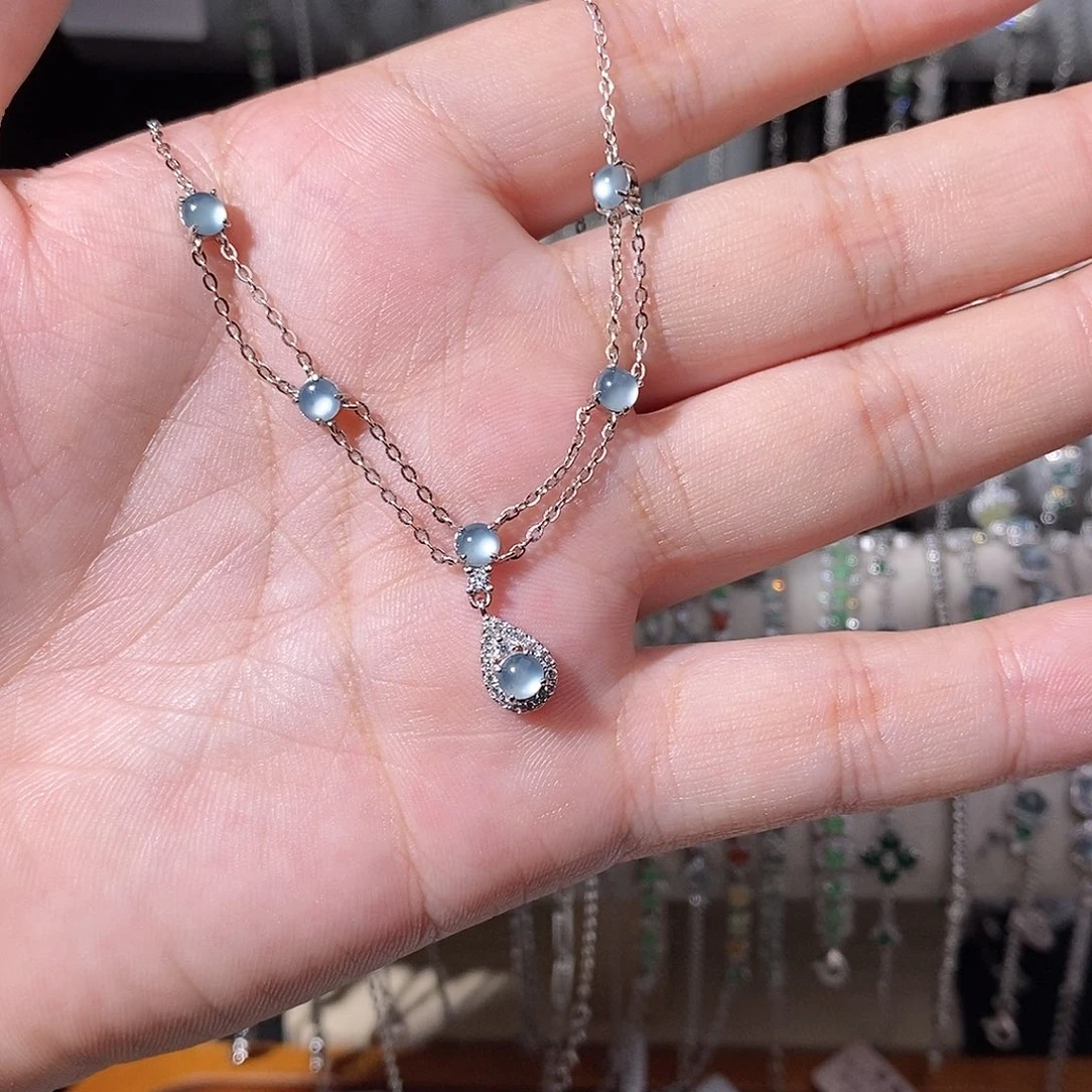 翡翠银S925镶嵌颈饰