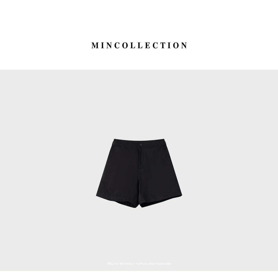 DE Mincollection皱皱短裤/金属丝腰带褶皱感A字休闲短裤55130