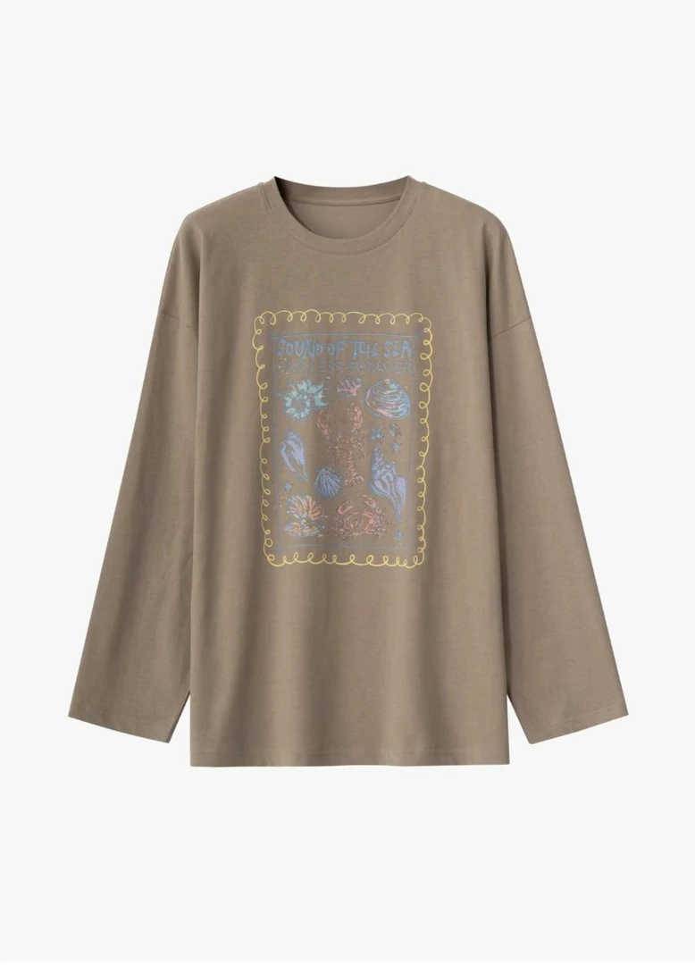 JOUOCOKO 25SS夏季复古印花冰爽雪花棉防晒T