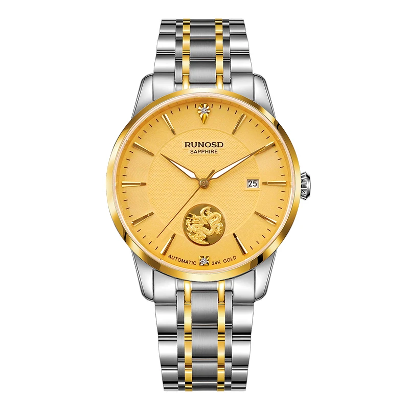 RUNOSD R/斯诺威登8365G正品男表龙表全自动机械表防水金表情侣表