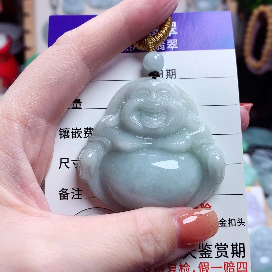 翡翠未镶嵌颈饰佛公08