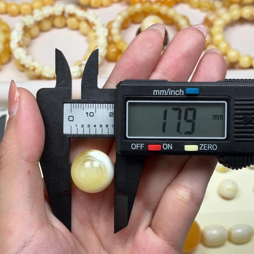 琥珀未镶嵌颈饰焦皮瓷白花纹眼睛单珠