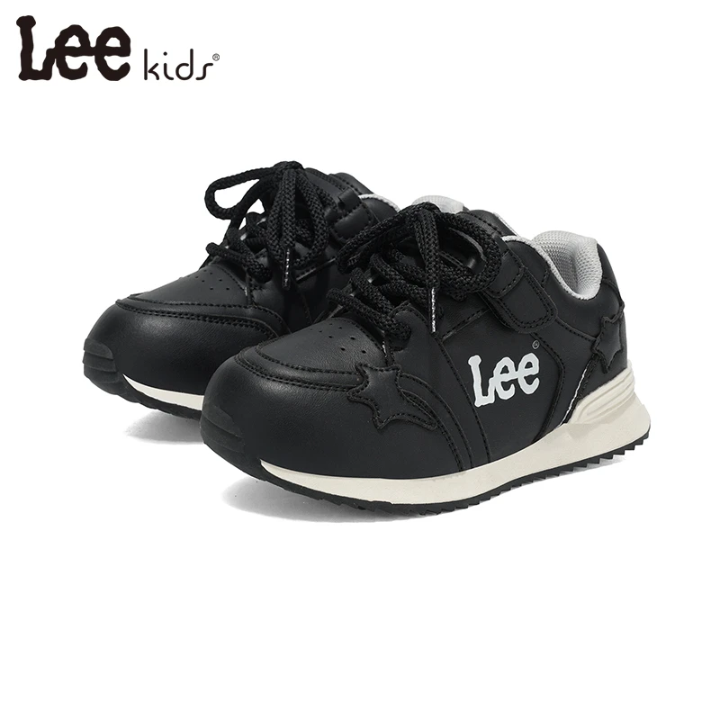 Leekids童鞋秋季开学季男童运动鞋软底轻便女童休闲鞋黑色儿童鞋