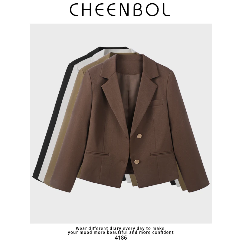 4186小西装外套女春秋新款气质时尚休闲百搭纯色小西服上衣