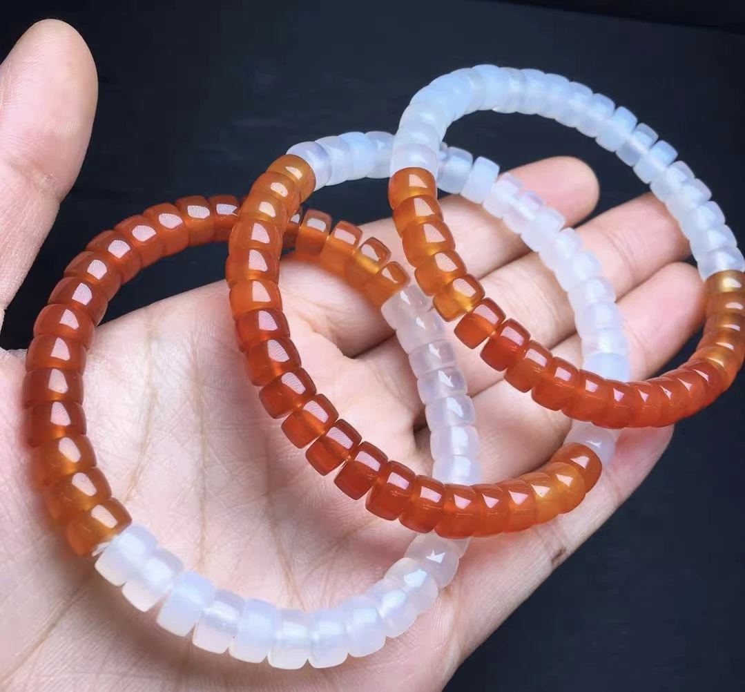 【工厂补贴】天然南红玛瑙精工直切双拼手串  多样性发其一 C95