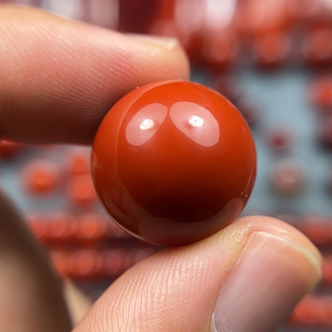 南红玛瑙未镶嵌珠宝奇石尺寸19柿子锦红
