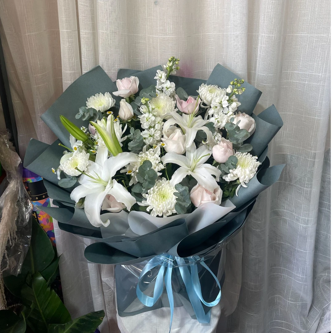 {思念延续}菊花 粉雪山 百合混搭系列