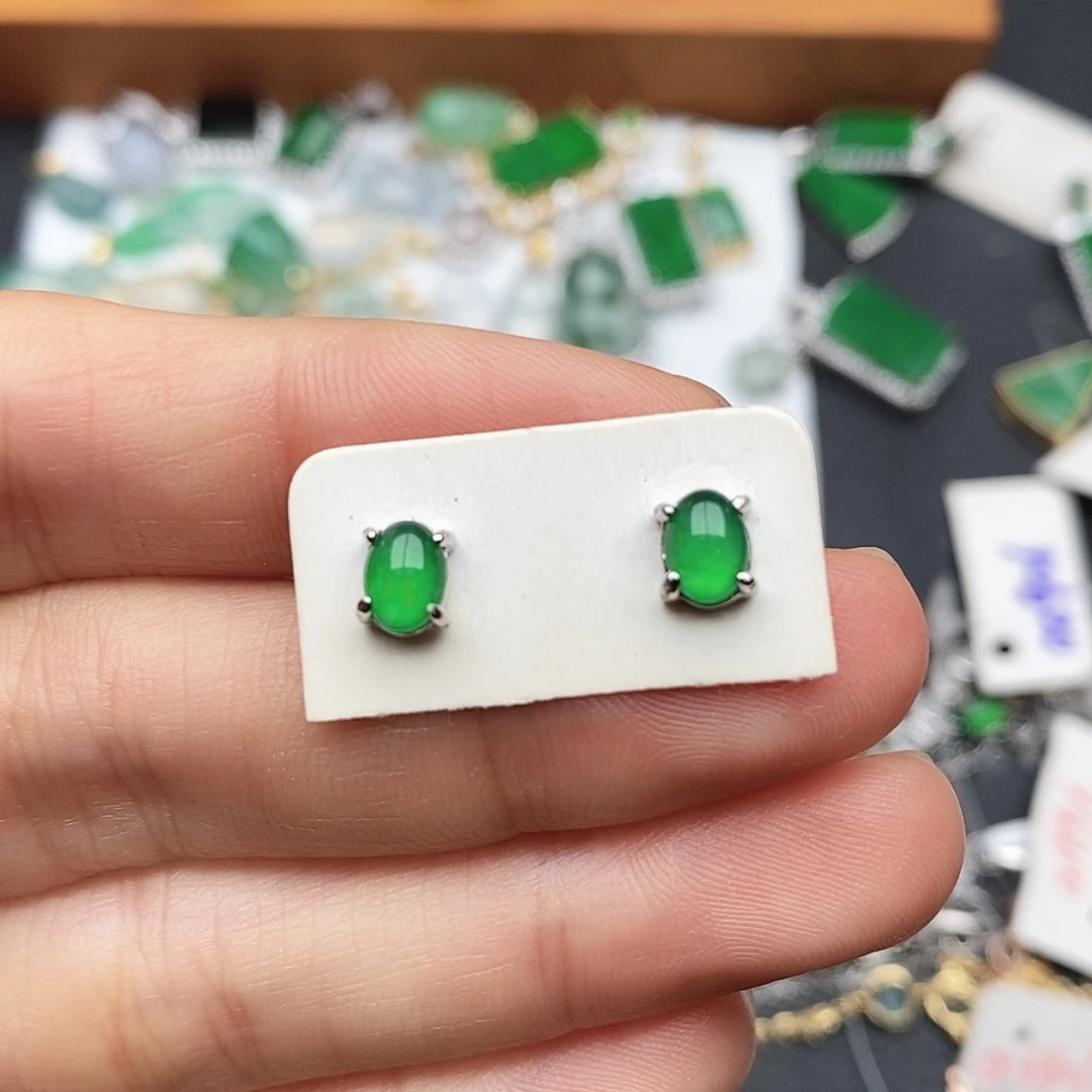 翡翠银S925镶嵌戒指