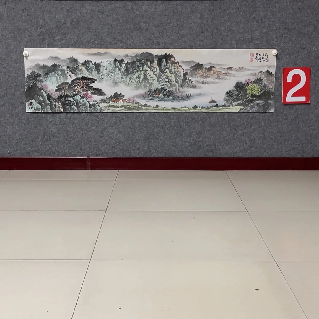 国画四尺对开画芯 书房画捡漏