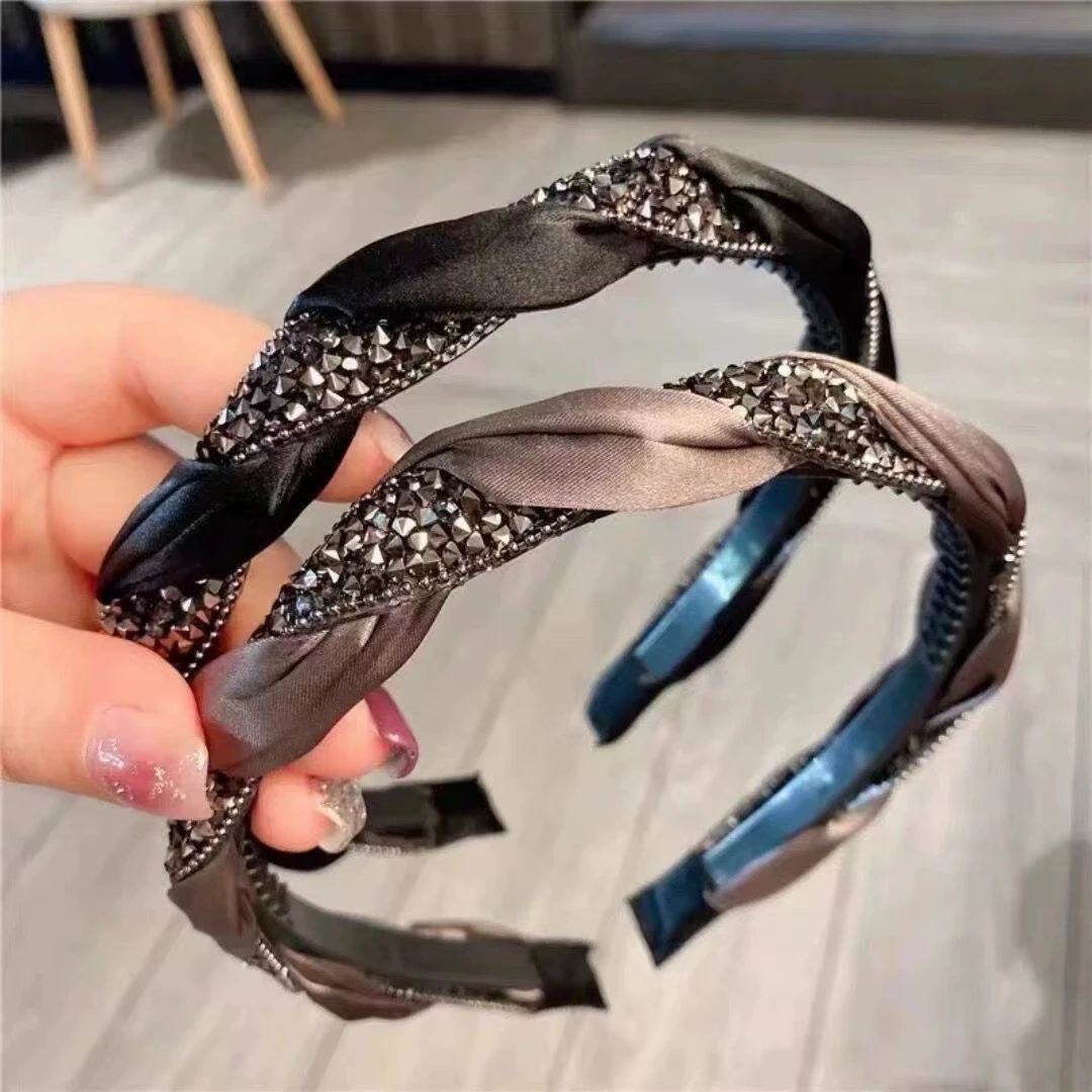 网红时尚百搭气质小香风格雷系交叉缠绕麻花辫发箍高颅顶头箍新款