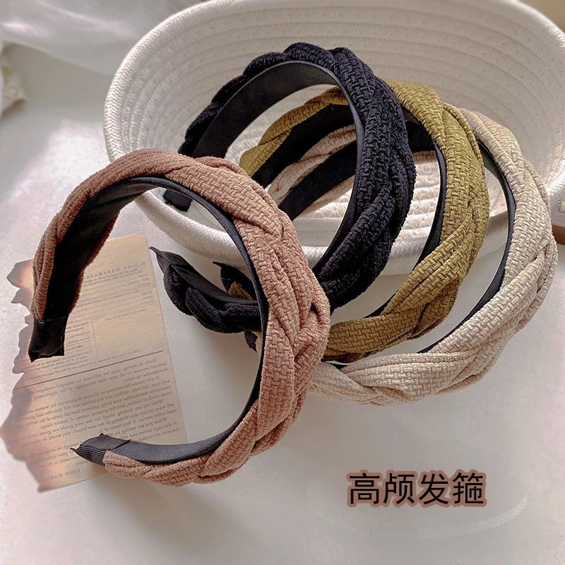 夏季麻花发捆高颅顶发箍女外戴气质洗脸压发高级清冷系禅意衣服女