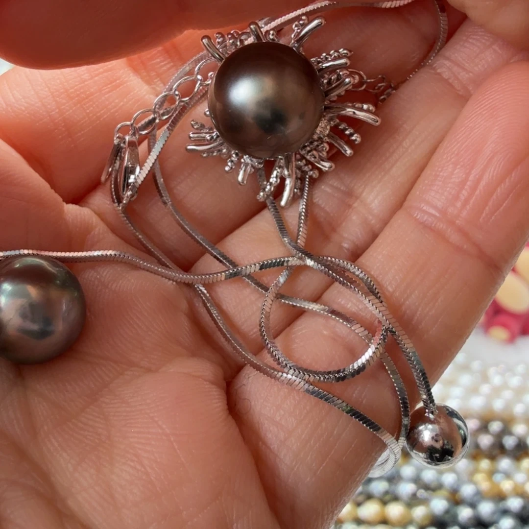 银S925镶嵌颈饰海水珍珠