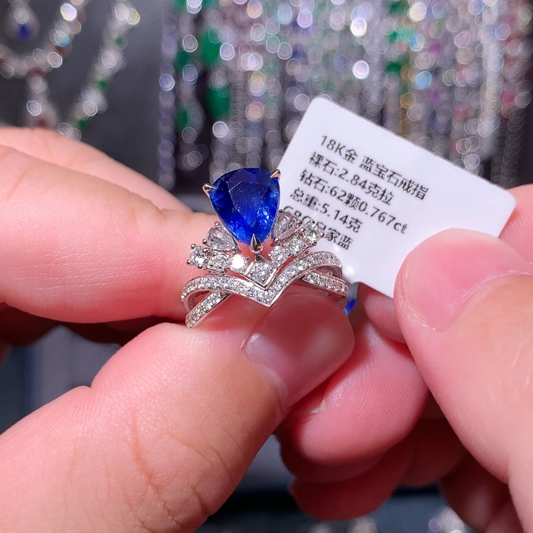 【闪购商品】蓝宝石戒指18K金镶嵌