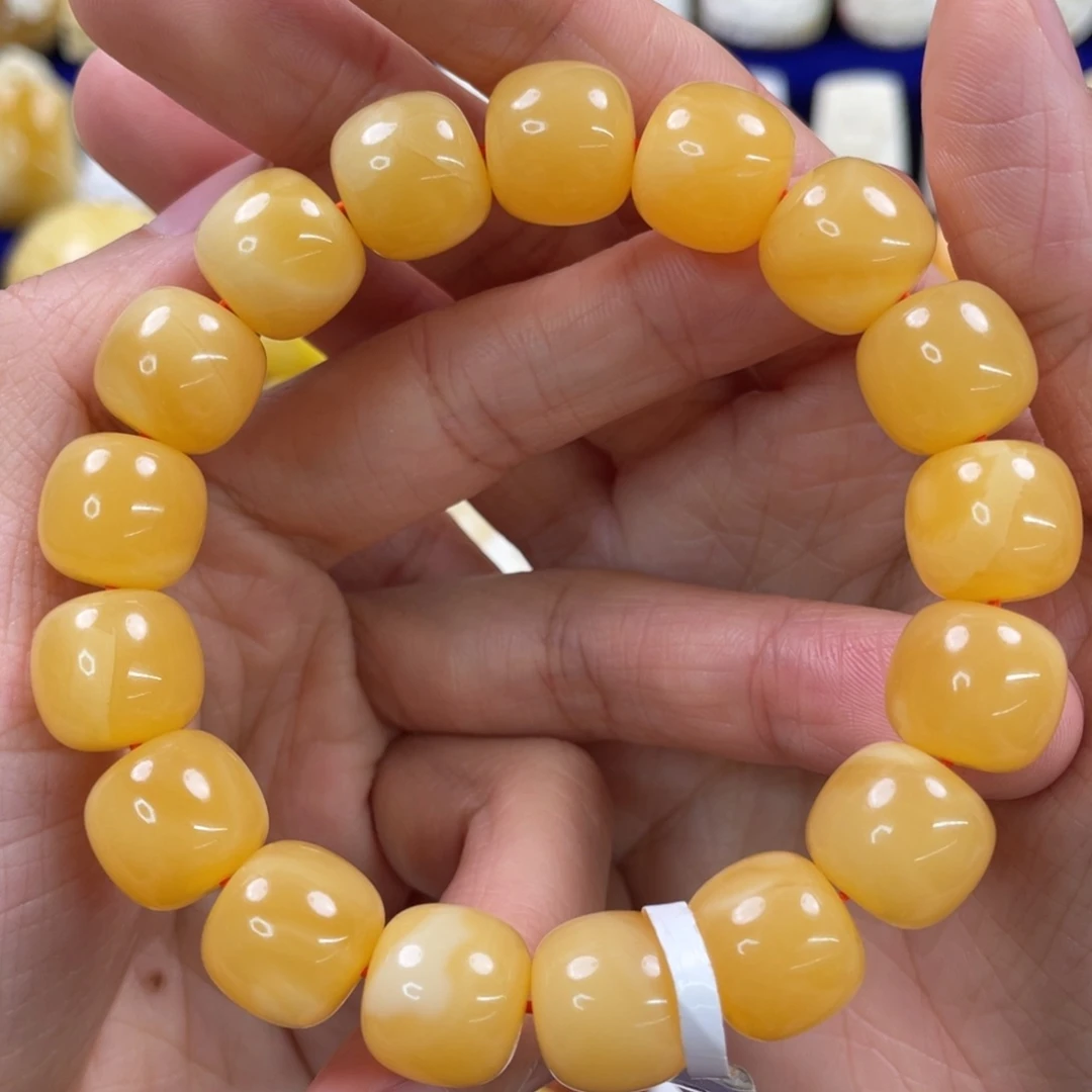 蜜蜡裸石未镶嵌琥珀蜜蜡手串卡13mm