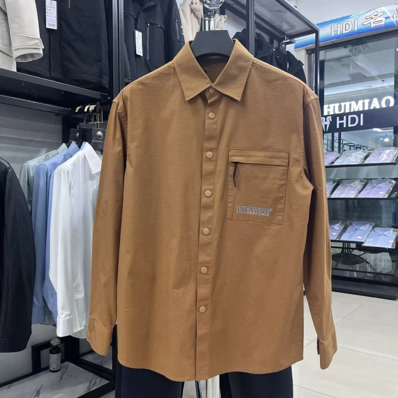 海依柜剪标！98%棉舒适亲肤男士长袖衬衫春秋宽松工装衬衣153
