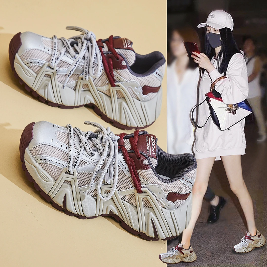 老爹鞋女款秋冬新款2025新款爆款ins潮百搭松糕厚底休闲运动鞋子