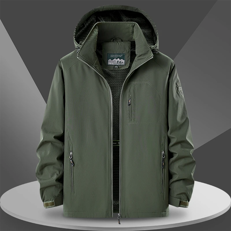 雅鹿优选休闲外套男士运动户外春秋季多口袋防风防水冲锋夹克上衣