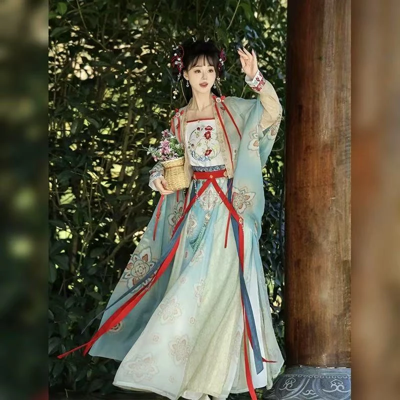 凌妙同款cos永夜星河汉服女仙女裙半臂古风破裙披帛古装成人套装