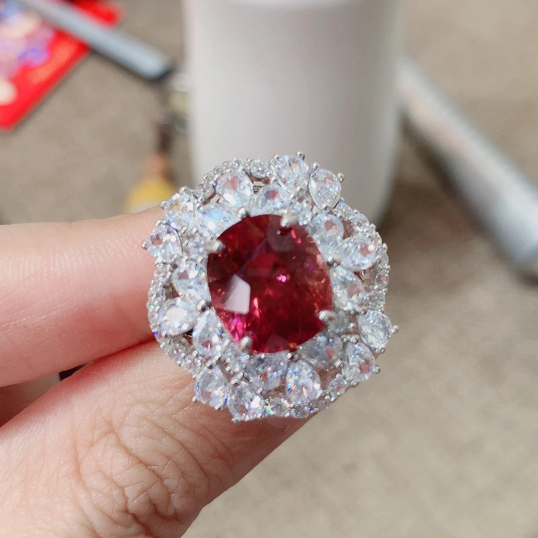 碧玺戒指戒指银S925镶嵌