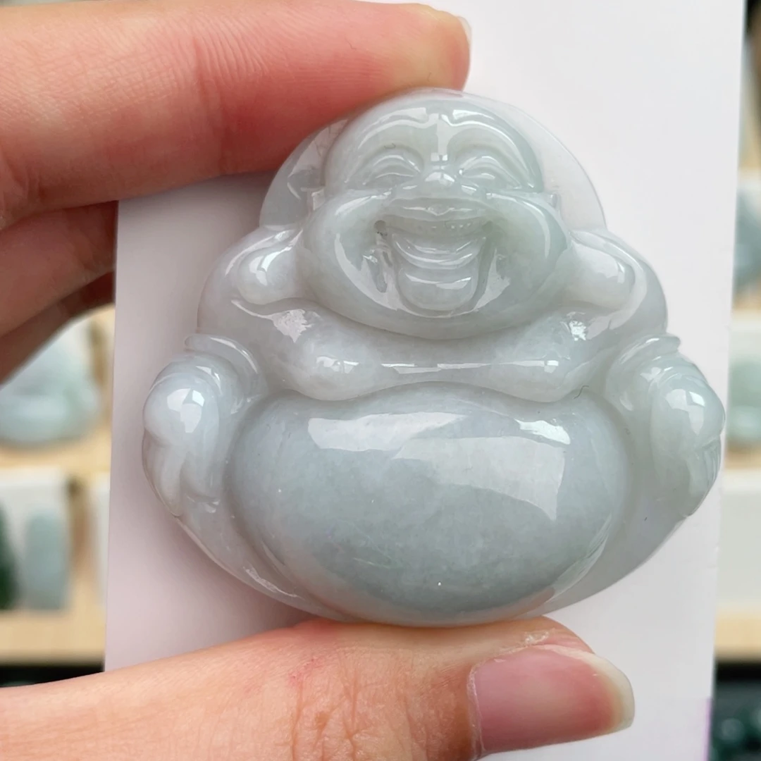 翡翠未镶嵌颈饰佛公