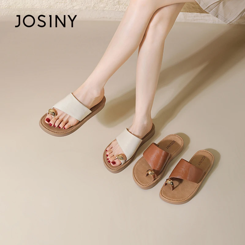 卓诗尼外穿夹趾人字拖女2025夏季新款休闲软底防滑拖鞋532A55112