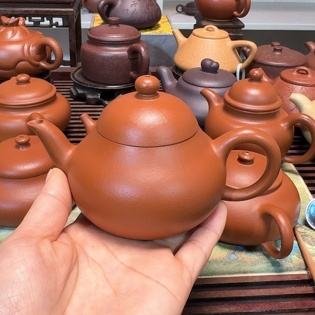 紫砂茶壶朱泥半手工160毫升