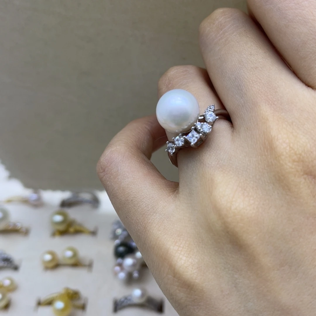 淡水珍珠银S925镶嵌戒指