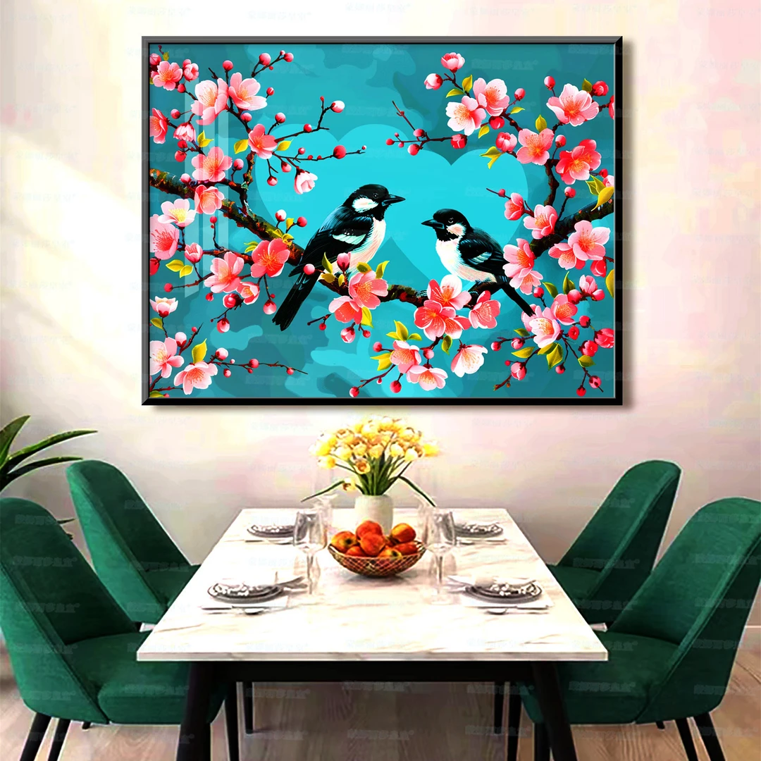 蒙娜丽莎皇室十字绣喜上眉梢心相印升级版简约花卉吉祥装饰手工绣