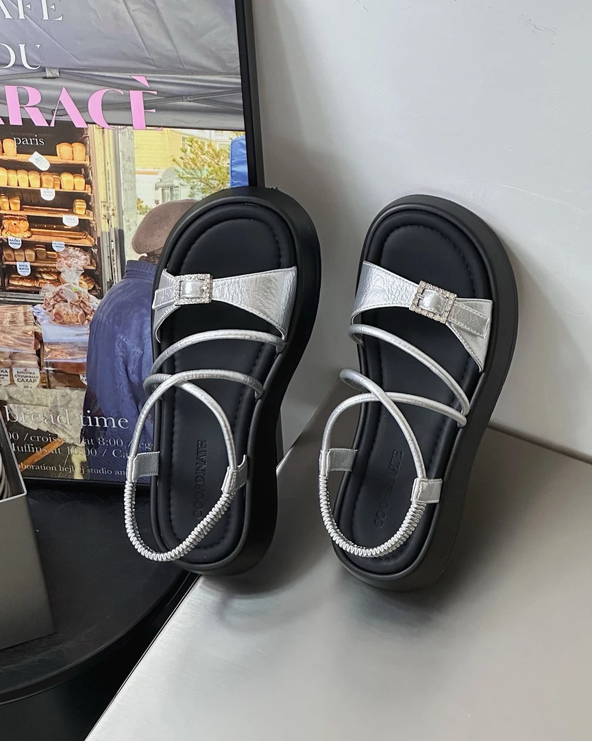 凉鞋罗马风格极简风胶粘时装凉鞋小众网红时尚宫廷风609-26