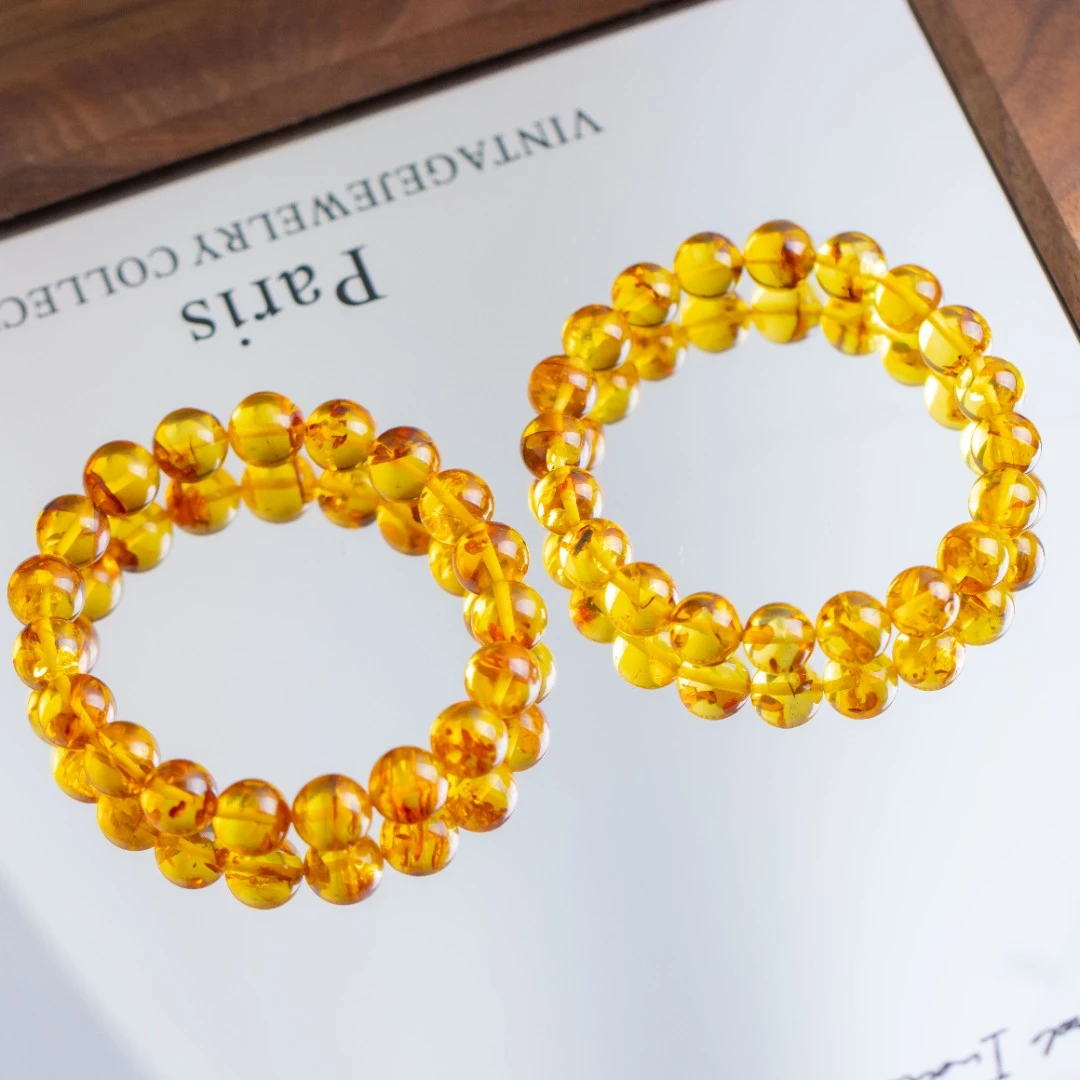 琥珀花珀圆珠单圈手串（多样性发货 发其一）