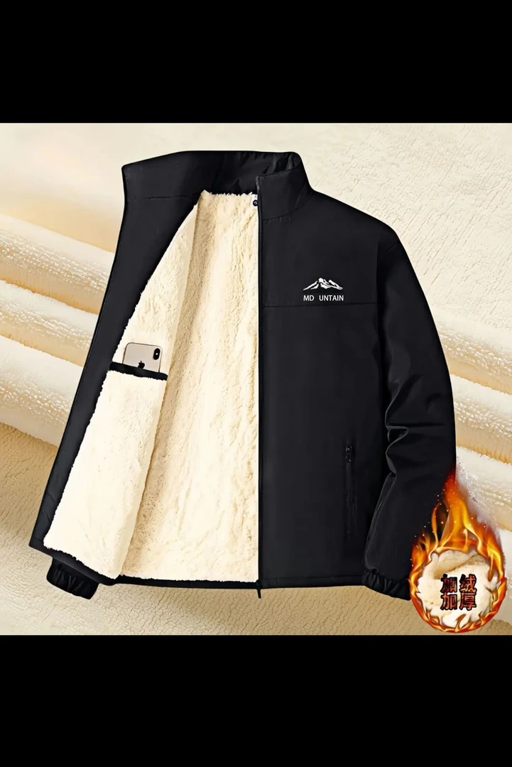 探险家立领冬季加绒加厚男女同款夹克休闲户外大码上衣冲锋衣外套