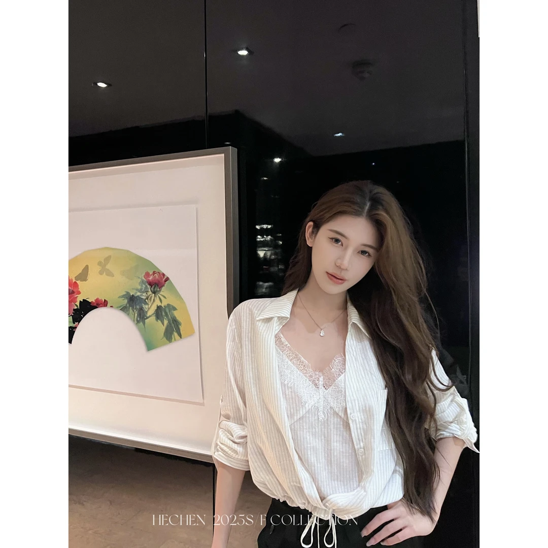 【禾呈】早秋修身翻领休闲通勤设计感气质小众内搭加外衫上衣10552