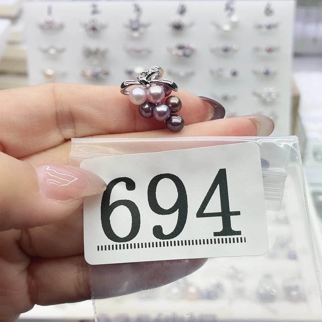 竹***潇淡水珍珠珠宝奇石银S925镶嵌6 4拍2发1