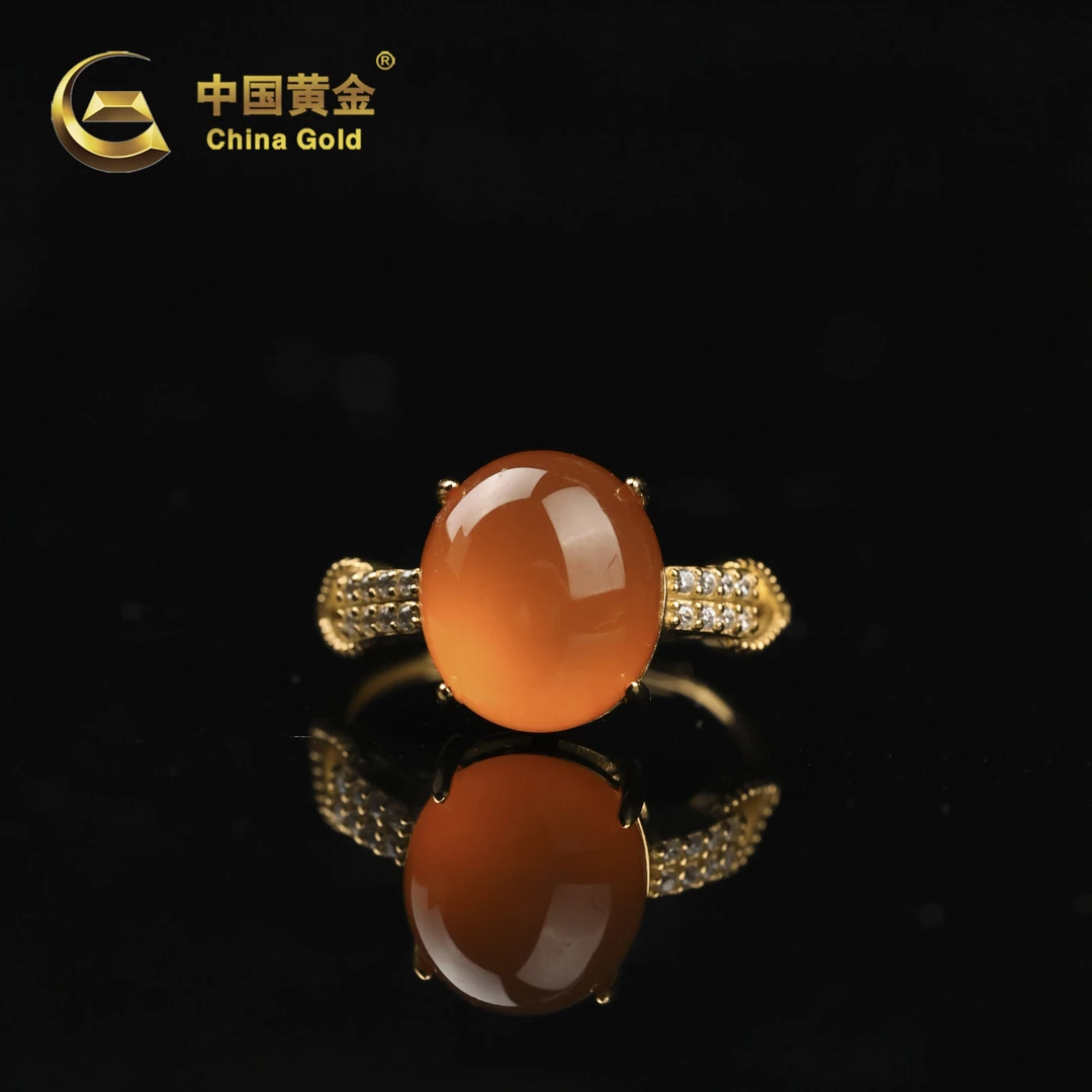 【中国黄金】吉宁 | 南红*戒指*S925银镶嵌-J1577-Y